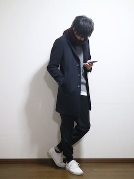 「417 EDIFICE（フォーワンセブンエディフィス）のアイテム（スニーカー）」を使った、ワタルさん（メンズ・180cm）の冬コーディネート