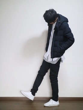「417 EDIFICE（フォーワンセブンエディフィス）のアイテム（スニーカー）」を使った、ワタルさん（メンズ・180cm）の冬コーディネート