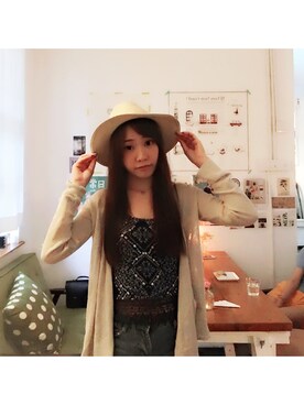 「PULL&BEAR（プルアンドベア）のアイテム（帽子）」を使った、sylph晨晨さん（レディース・165cm）の秋コーディネート