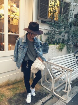 「Ungrid（アングリッド）の 【Casual】ｳﾞｨﾝﾃｰｼﾞGｼﾞｬﾝ （デニムジャケット）」を使った、konami.さん（レディース・155cm）の秋コーディネート