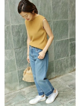 「IENA（イエナ）のアイテム（パンツ）」を使った、Suzyさん（レディース・159cm）の春コーディネート