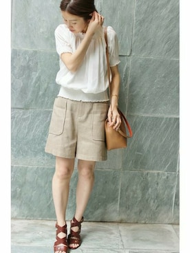 「IENA（イエナ）のアイテム（パンツ）」を使った、Suzyさん（レディース・159cm）の春コーディネート