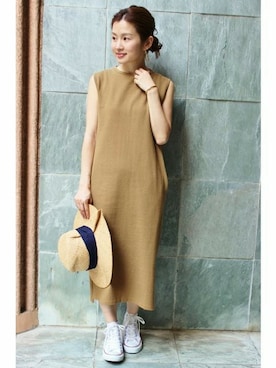 「IENA（イエナ）のアイテム（帽子）」を使った、Suzyさん（レディース・159cm）の春コーディネート