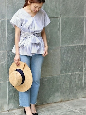 「IENA（イエナ）のアイテム（帽子）」を使った、Suzyさん（レディース・159cm）の春コーディネート