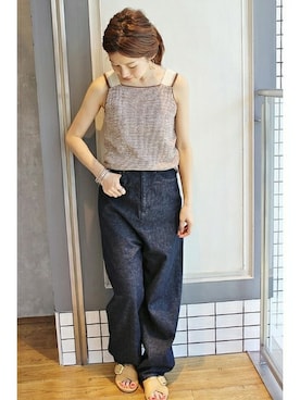 「IENA（イエナ）のアイテム（アクセサリー）」を使った、Suzyさん（レディース・159cm）の春コーディネート