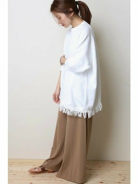 「IENA」｜「アイテム（スウェット）」を使った、Suzyさん（レディース・159cm）の夏コーディネート