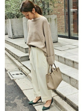 「IENA（イエナ）のアイテム（パンツ）」を使った、Suzyさん（レディース・159cm）の夏コーディネート