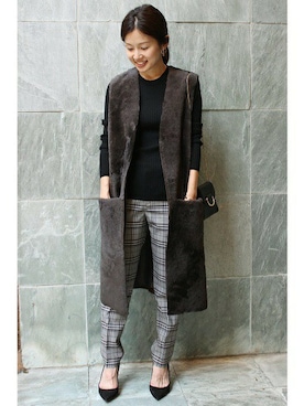 「IENA（イエナ）のアイテム（パンツ）」を使った、Suzyさん（レディース・159cm）の秋コーディネート