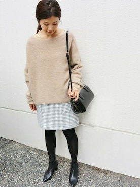 「IENA」｜「アイテム（ブーティ）」を使った、Suzyさん（レディース・159cm）の秋コーディネート
