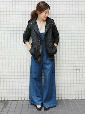 「IENA」｜「アイテム（ブルゾン）」を使った、Suzyさん（レディース・159cm）の秋コーディネート