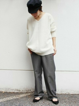 「IENA（イエナ）のアイテム（帽子）」を使った、Suzyさん（レディース・159cm）の秋コーディネート