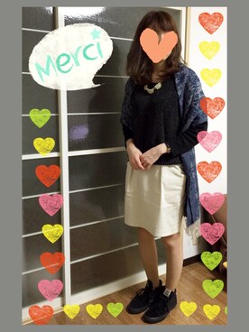 「Marc by Marc Jacobs（マークバイマークジェイコブス）のHENRY DINKY GOLD BLACK 21mm（アナログ腕時計、ブラック系）」を使った、.yuy.さん（レディース・162cm）の秋コーディネート