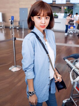 「imvely」｜「アイテム（トートバッグ）」を使った、jihyun_imvelyさん（レディース・163cm）の秋コーディネート