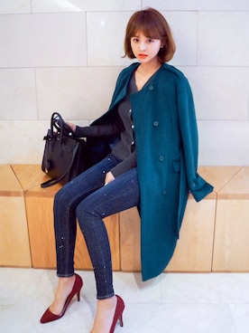 「Yves Saint Laurent rive gauche（イヴサンローランリヴゴーシュ）のアイテム（ハンドバッグ）」を使った、jihyun_imvelyさん（レディース・163cm）の秋コーディネート