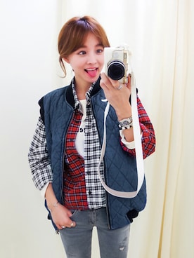 「imvely」｜「アイテム（その他アウター）」を使った、jihyun_imvelyさん（レディース・163cm）の冬コーディネート