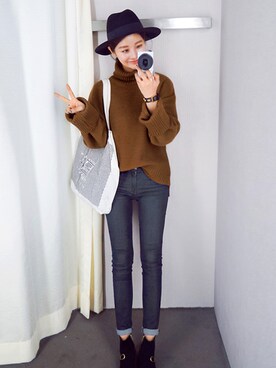 jihyun_imvelyさん（レディース・163cm）の冬コーディネート