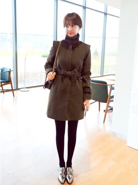 「imvely」｜「アイテム（その他アウター）」を使った、jihyun_imvelyさん（レディース・163cm）の冬コーディネート