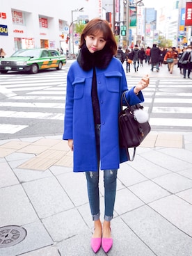 「Yves Saint Laurent rive gauche（イヴサンローランリヴゴーシュ）のアイテム（ハンドバッグ）」を使った、jihyun_imvelyさん（レディース・163cm）の冬コーディネート