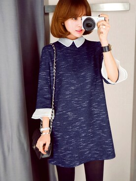 「imvely」｜「アイテム（トートバッグ）」を使った、jihyun_imvelyさん（レディース・163cm）の冬コーディネート