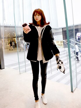 「imvely」｜「アイテム（パーカー）」を使った、jihyun_imvelyさん（レディース・163cm）の冬コーディネート