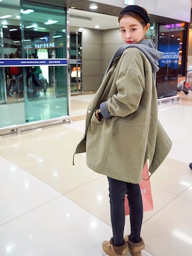 「imvely」｜「アイテム（カバーオール）」を使った、jihyun_imvelyさん（レディース・163cm）の冬コーディネート