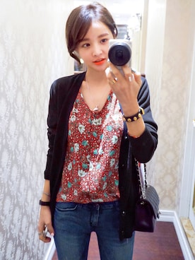 「imvely」｜「アイテム（トートバッグ）」を使った、jihyun_imvelyさん（レディース・163cm）の冬コーディネート