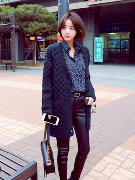 「imvely」｜「アイテム（トートバッグ）」を使った、jihyun_imvelyさん（レディース・163cm）の冬コーディネート
