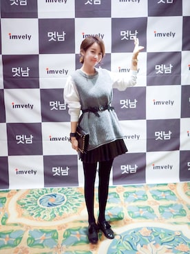 「imvely」｜「アイテム（その他シューズ）」を使った、jihyun_imvelyさん（レディース・163cm）の冬コーディネート