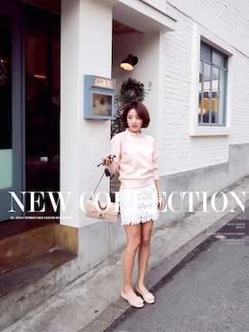 「skirt」｜「アイテム（スウェット）」を使った、jihyun_imvelyさん（レディース・163cm）の春コーディネート