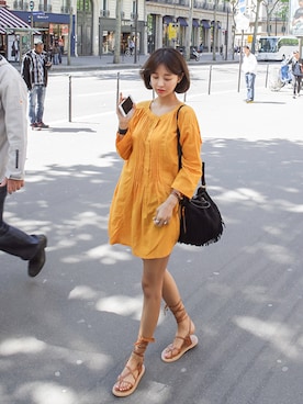 「imvely」｜「アイテム（サンダル）」を使った、jihyun_imvelyさん（レディース・163cm）の春コーディネート