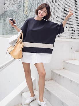 「白いスニーカー」｜「アイテム（ワンピース/ドレス）」を使った、jihyun_imvelyさん（レディース・163cm）の夏コーディネート