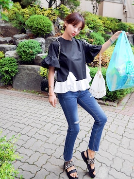 「imvely」｜「アイテム（サンダル）」を使った、jihyun_imvelyさん（レディース・163cm）の夏コーディネート
