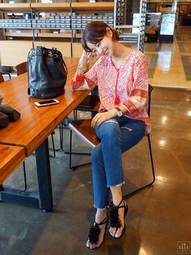「imvely」｜「アイテム（サンダル）」を使った、jihyun_imvelyさん（レディース・163cm）の夏コーディネート
