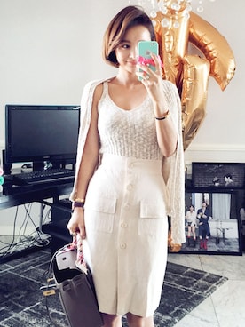 「imvely（-）のアイテム（ニット/セーター）」を使った、jihyun_imvelyさん（レディース・163cm）の秋コーディネート