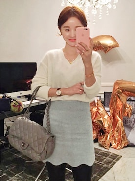 「imvely」｜「アイテム（バッグ）」を使った、jihyun_imvelyさん（レディース・163cm）の冬コーディネート