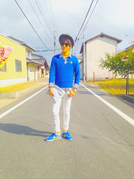 「Abercrombie&Fitch（アバークロンビーアンドフィッチ）のアイテム（ニット/セーター）」を使った、＼★ハル坊★／さん（メンズ・171cm）の秋コーディネート