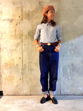 「shirts．（シャツ）のアイテム」を使った、mitsukoさん（レディース・160cm）の秋コーディネート