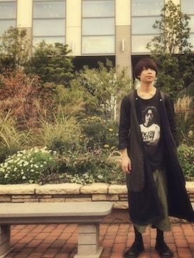 「バンドT」｜「アイテム（トレンチコート）」を使った、平凡さん（メンズ・173cm）の秋コーディネート