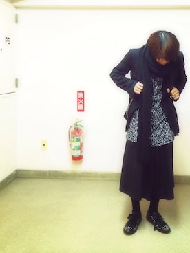 「袴パンツ」｜「アイテム（ダウンジャケット/コート）」を使った、平凡さん（メンズ・173cm）の冬コーディネート