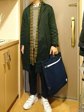 「仕事着」｜「アイテム（その他アウター）」を使った、isohさん（メンズ・167cm）の冬コーディネート
