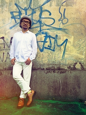 「アイテム（ドレスシューズ）」を使った、ゴカン ヒロユキさん（メンズ・173cm）の夏コーディネート