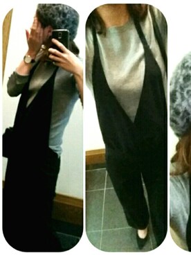 「BLACK BY MOUSSY（ブラックバイマウジー）のアイテム（オールインワン・サロペット）」を使った、Ririさん（レディース・166cm）の秋コーディネート