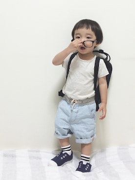 「カンケンBAG」｜watabooさん（キッズ・80cm）の夏コーディネート