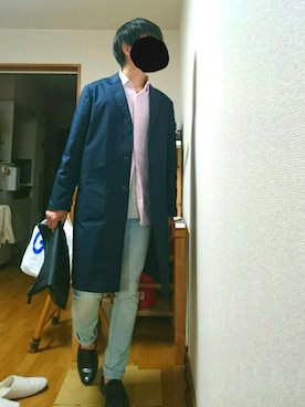 「リネンシャツ」｜「アイテム（その他アウター）」を使った、Yuukiさん（メンズ・168cm）の春コーディネート