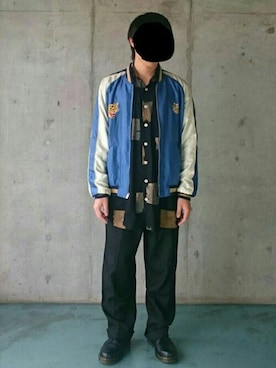 「だぼだぼ」｜「アイテム（ブルゾン）」を使った、Yuukiさん（メンズ・168cm）の秋コーディネート