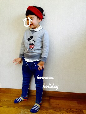 「MoL（モル）のアイテム（パンツ）」を使った、ちったんさん（キッズ・110cm）の冬コーディネート