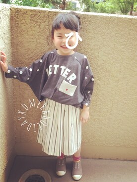 「MoL（モル）のアイテム（トップス）」を使った、ちったんさん（キッズ・110cm）の春コーディネート
