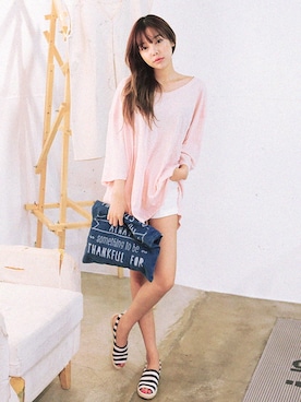 「 ロゴ入り」｜STYLENANDAさん（レディース・164cm）の夏コーディネート