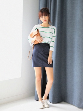 「 ボーダー柄」｜STYLENANDAさん（レディース・164cm）の夏コーディネート