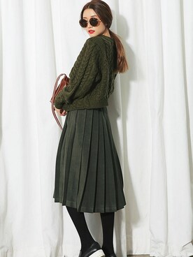 「フィッシャーマンニット」｜STYLENANDAさん（レディース・166cm）の冬コーディネート